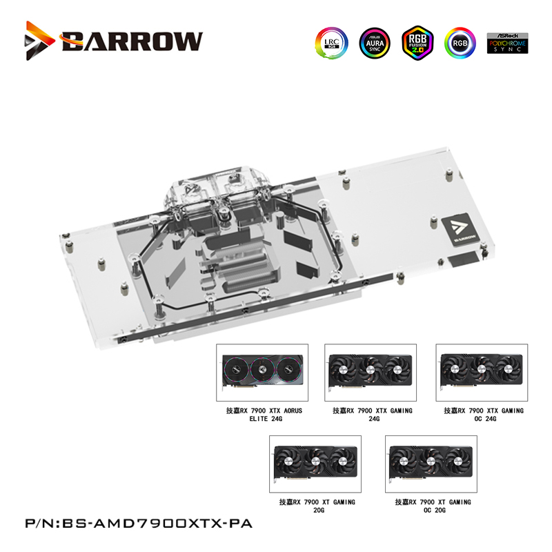 Barrow GPU ウォーターブロック ギガバイト RX  - Rx 7900 Xt 20Gb のレビューと価格